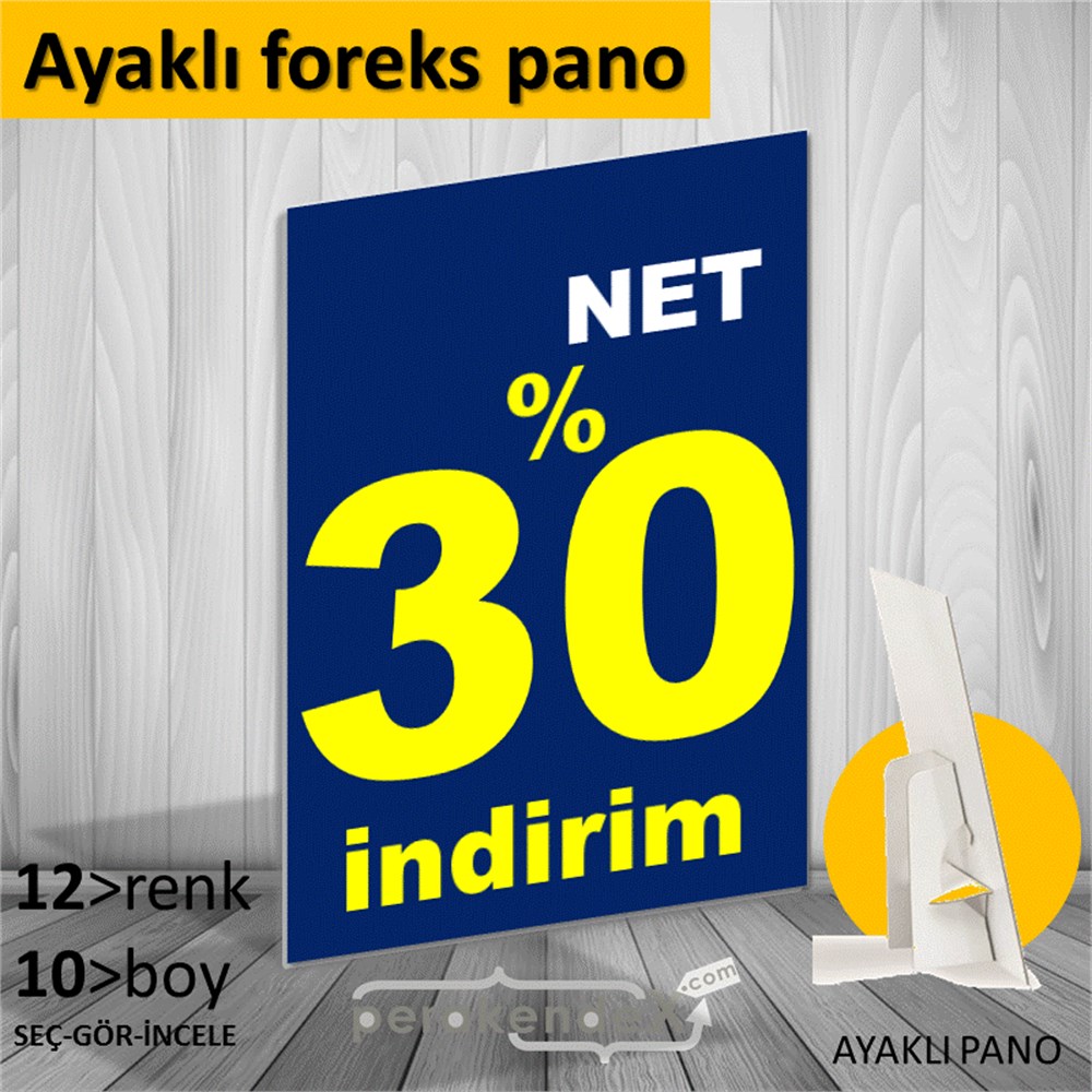 net yüzde 30 indirim AYAKLI REKLAM PANOSU -dikdörtgen,tek yön baskı