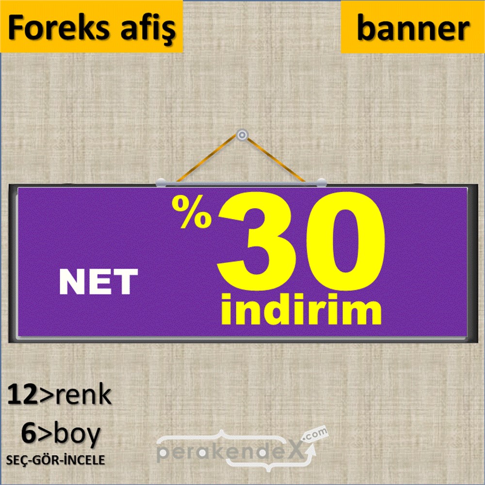 net yüzde 30 indirim SERT PLASTİK BANNER  -dikdörtgen,tek yön baskı