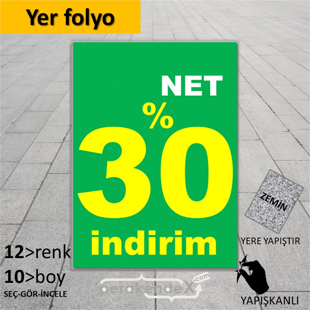 net yüzde 30 indirim YER ZEMİNE YAPIŞIR -dikdörtgen,tek yön baskı