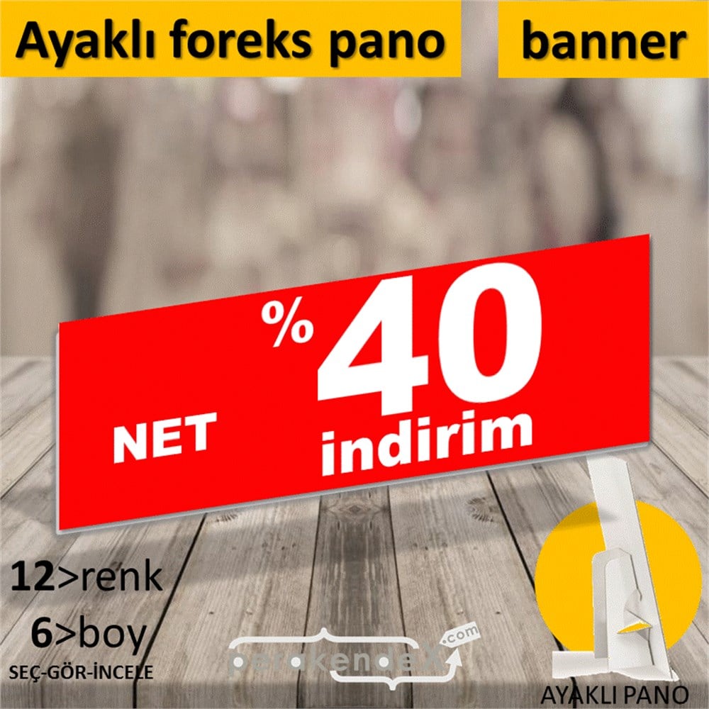 net yüzde 40 indirim AYAKLI REKLAM BANNER -dikdörtgen,tek yön baskı
