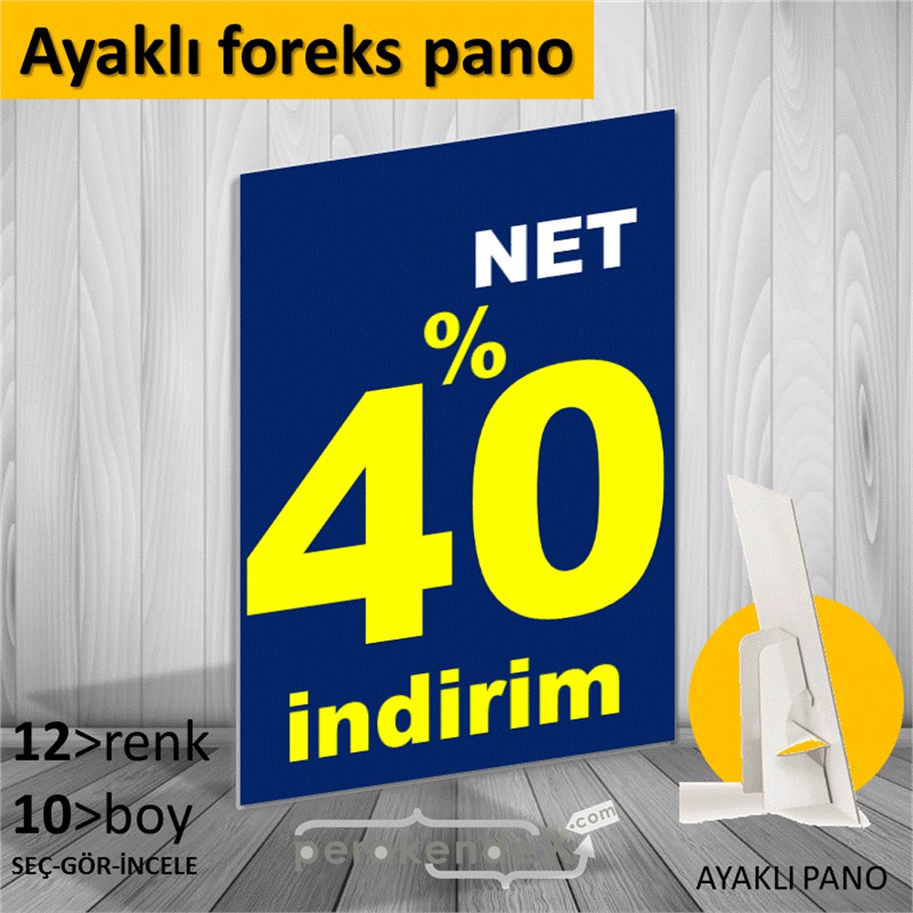 net yüzde 40 indirim AYAKLI REKLAM PANOSU -dikdörtgen,tek yön baskı