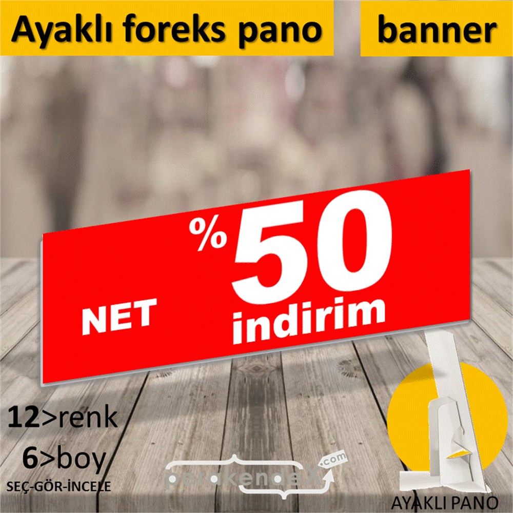 net yüzde 50 indirim AYAKLI REKLAM BANNER -dikdörtgen,tek yön baskı