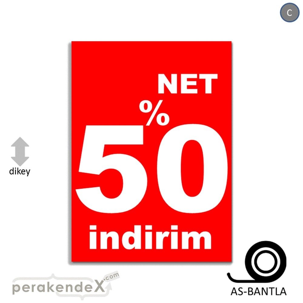 net yüzde 50 indirim POSTERİ -dikdörtgen,tek yön baskı