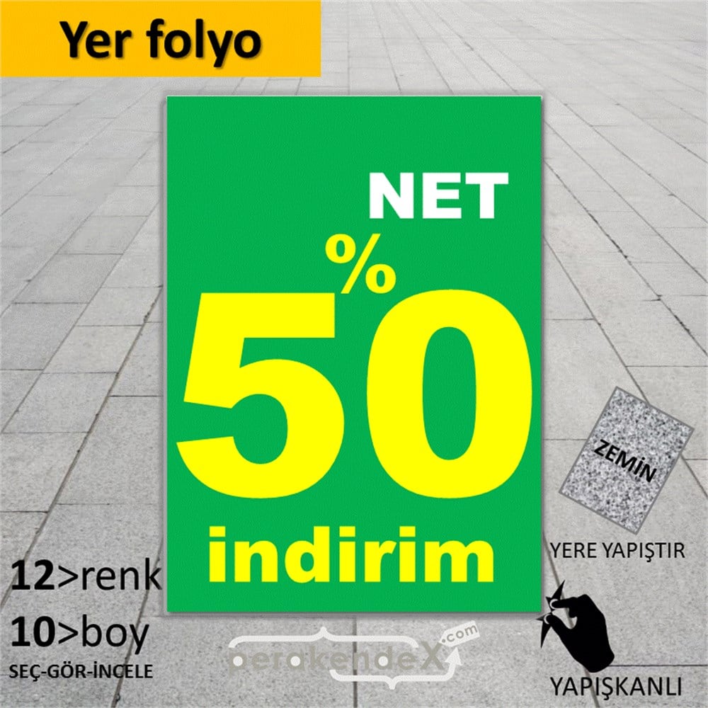 net yüzde 50 indirim YER ZEMİNE YAPIŞIR -dikdörtgen,tek yön baskı