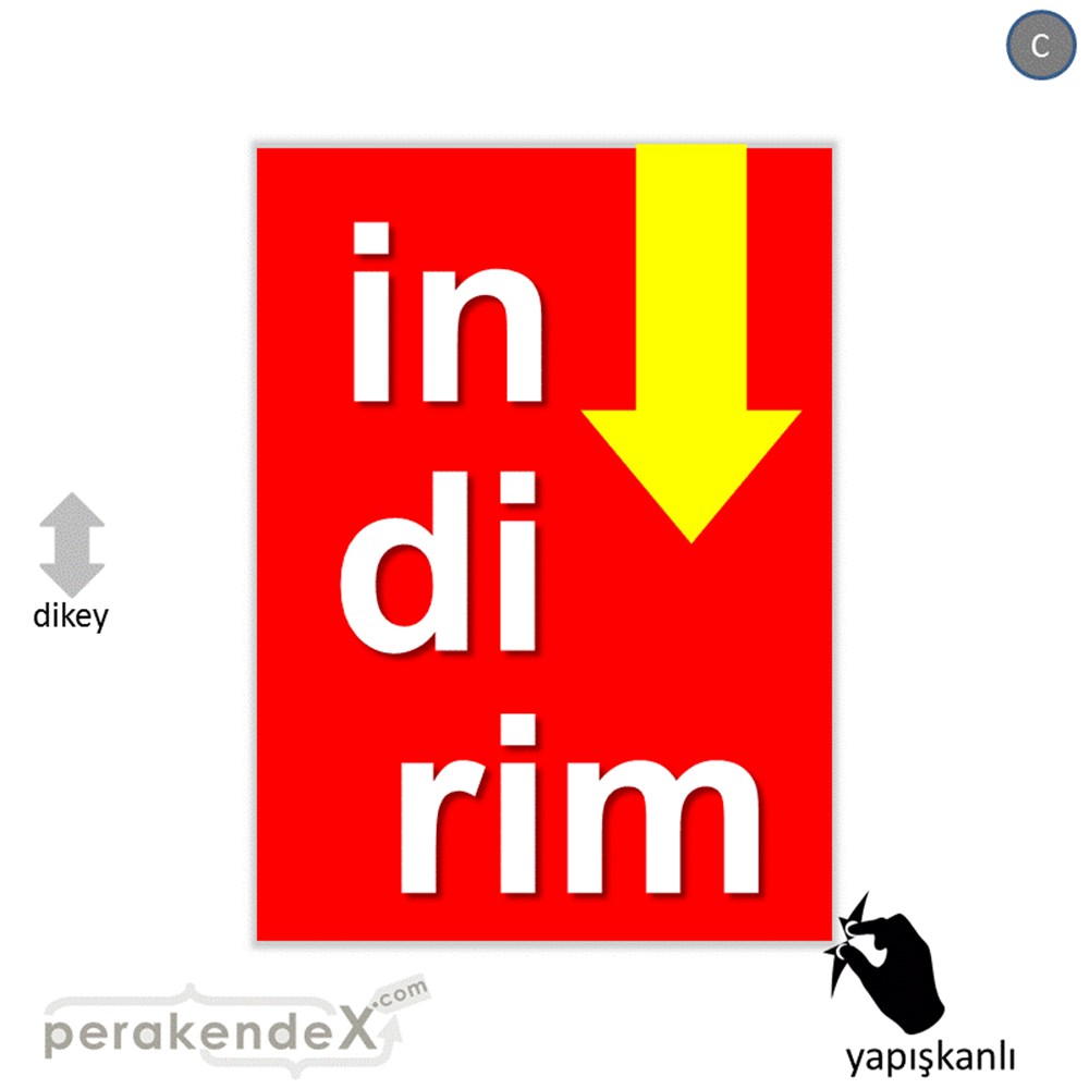 oklu>heceli indirim CAMA YAPIŞAN FOLYO -dikdörtgen,tek yön baskı