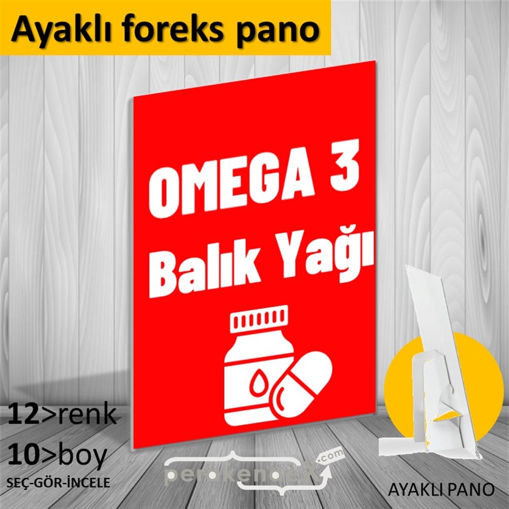 Omega 3 Balık Yağı KARTON AYAKLI POSTER,  PANO -dikdörtgen,tek yön baskıkarton ayaklı poster,  pano