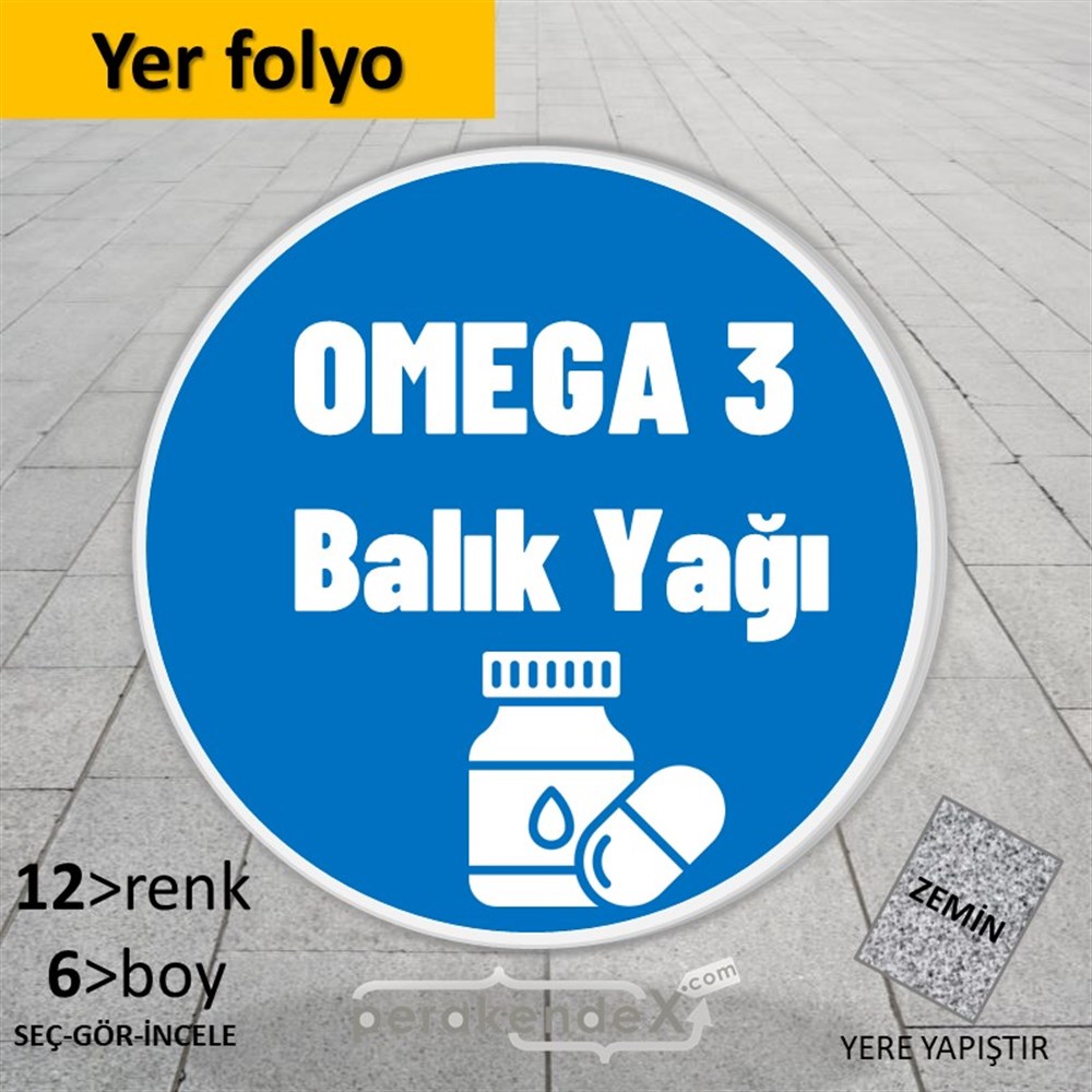 Omega 3 Balık Yağı YER - ZEMİN FOLYO,  VİNİL -oval,tek yön baskıyer - zemin folyo,  vinil