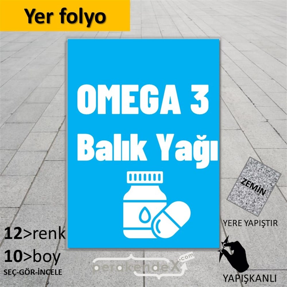 Omega 3 Balık Yağı YER - ZEMİN FOLYO,  VİNİL -dikdörtgen,tek yön baskıyer - zemin folyo,  vinil