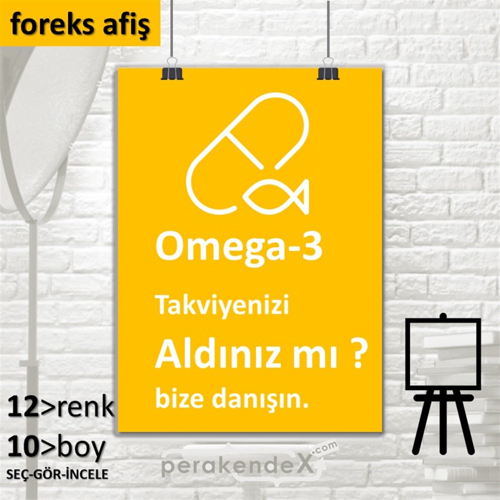 Omega-3 Takviyenizi Aldınız Mı SERT PLASTİK POSTER,  AFİŞ -dikdörtgen,tek yön baskısert plastik poster,  afiş