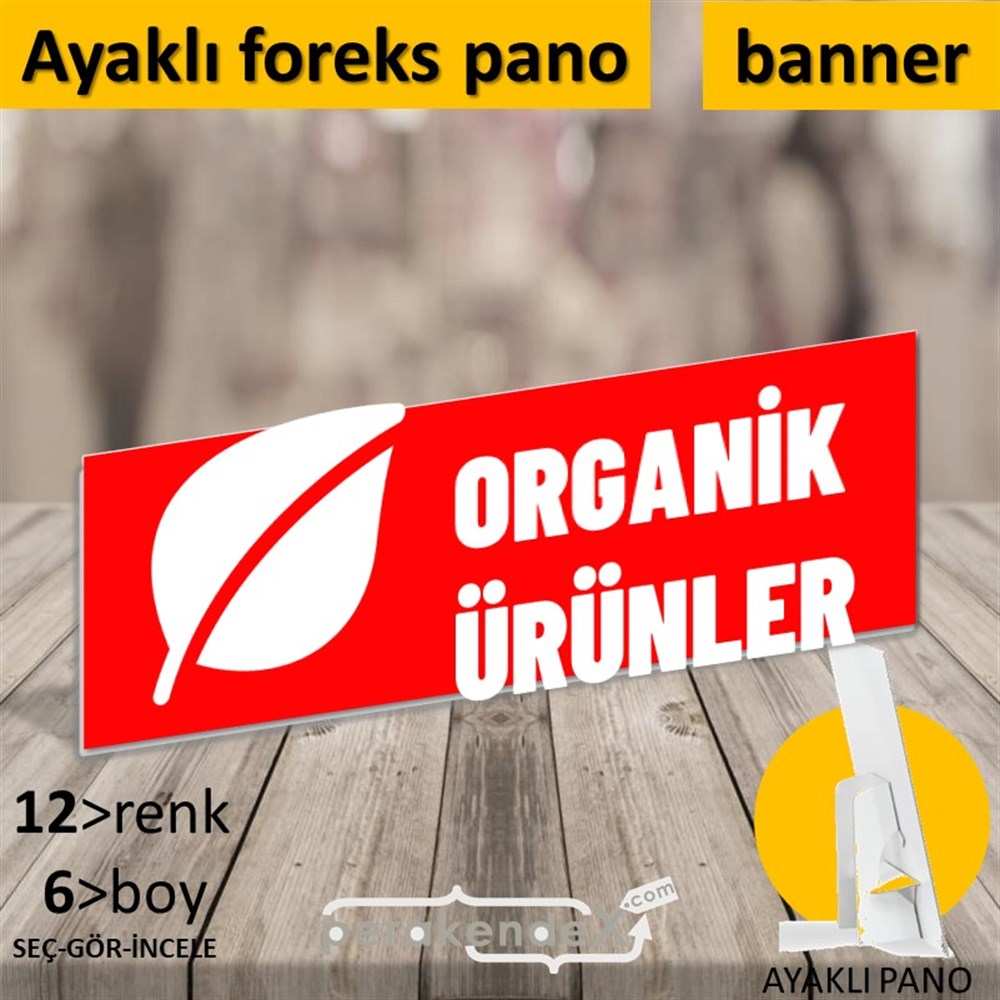 Organik Ürün Çeşitleri KARTON AYAKLI POSTER,  PANO (BANNER) -dikdörtgen,tek yön baskıkarton ayaklı poster,  pano