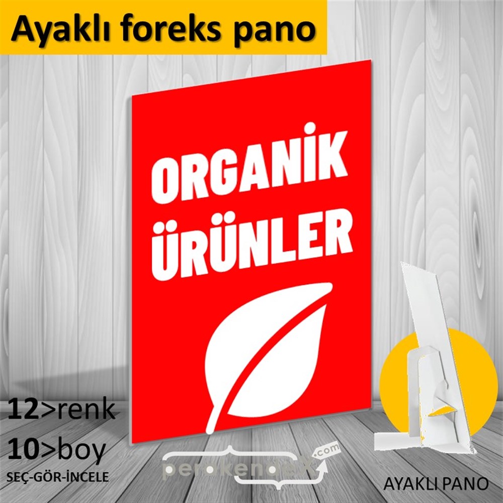 Organik Ürün Çeşitleri KARTON AYAKLI POSTER,  PANO -dikdörtgen,tek yön baskıkarton ayaklı poster,  pano