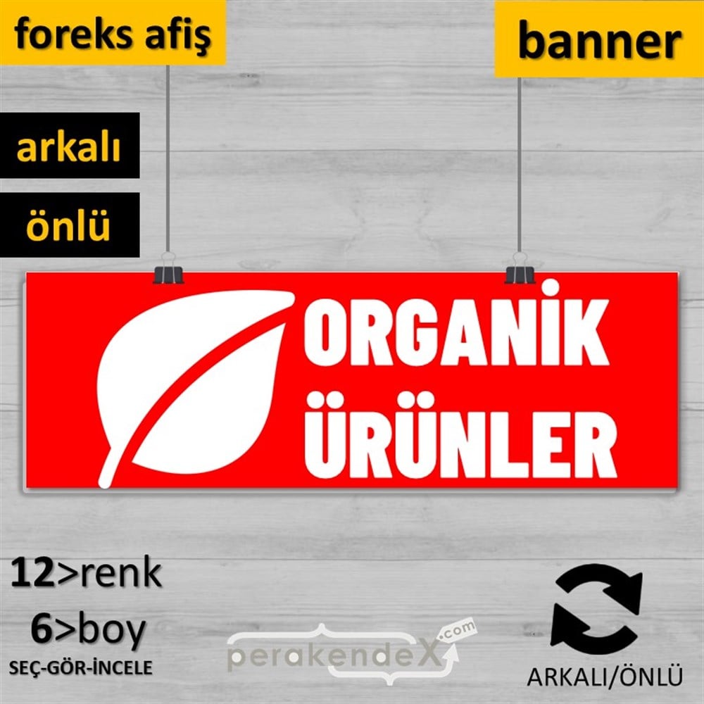 Organik Ürün Çeşitleri SERT PLASTİK POSTER,  AFİŞ (BANNER) -dikdörtgen,çift yön baskısert plastik poster,  afiş