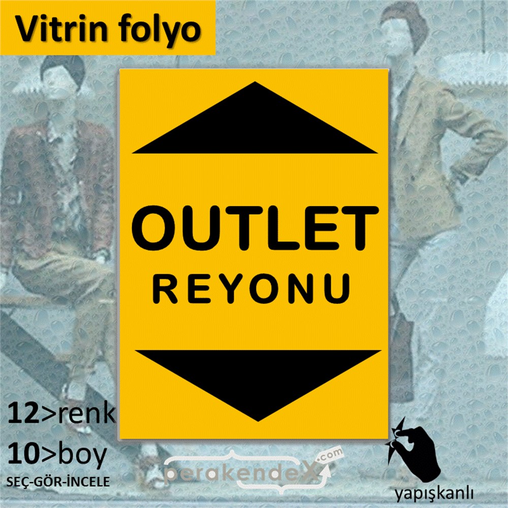 outlet reyonu CAMA YAPIŞAN FOLYO -dikdörtgen,tek yön baskı