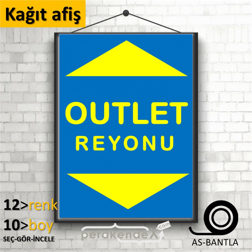 outlet reyonu POSTERİ -dikdörtgen,tek yön baskı