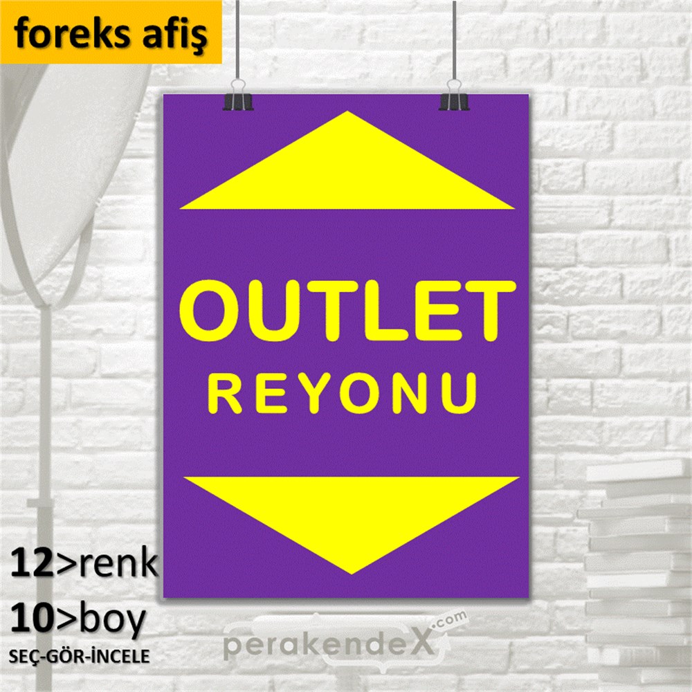 outlet reyonu SERT PLASTİK POSTER -dikdörtgen,tek yön baskı