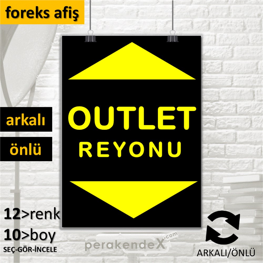 outlet reyonu SERT PLASTİK POSTER -dikdörtgen,çift yön baskı