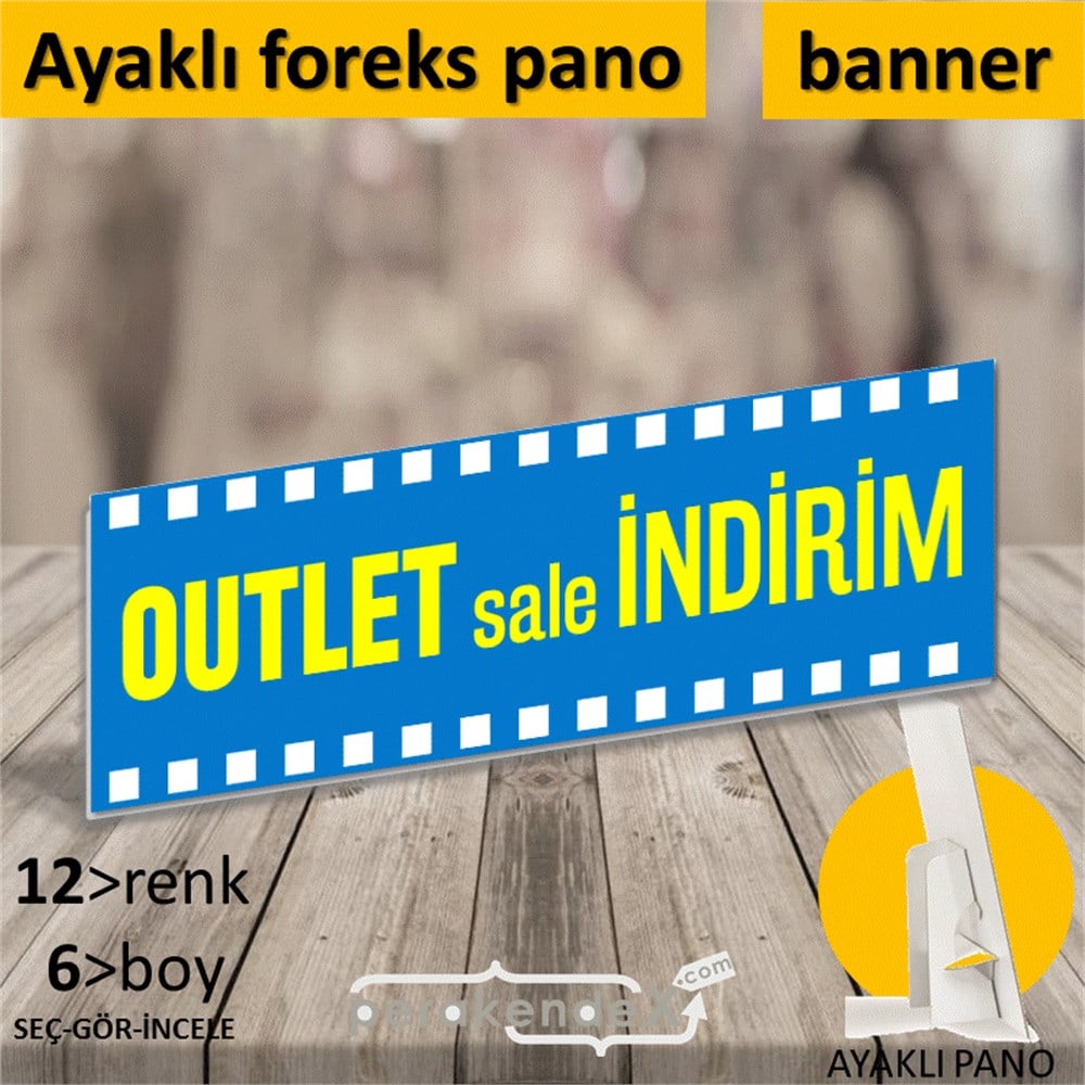 outlet sale indirim AYAKLI REKLAM BANNER -dikdörtgen,tek yön baskı