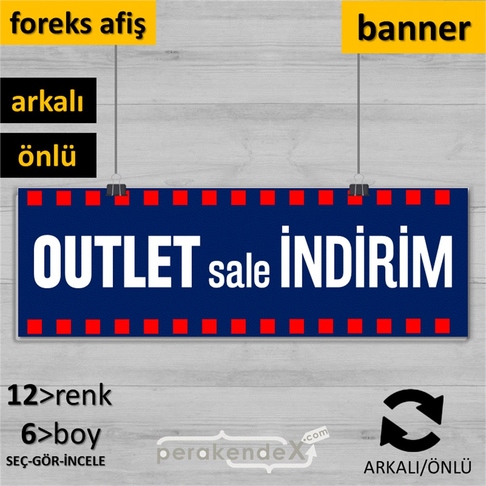 outlet sale indirim SERT PLASTİK BANNER  -dikdörtgen,çift yön baskı