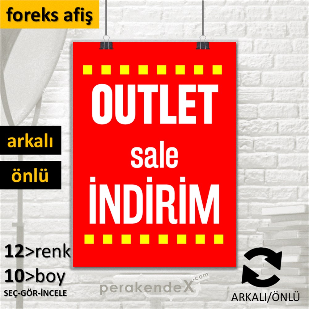 outlet sale indirim SERT PLASTİK POSTER -dikdörtgen,çift yön baskı