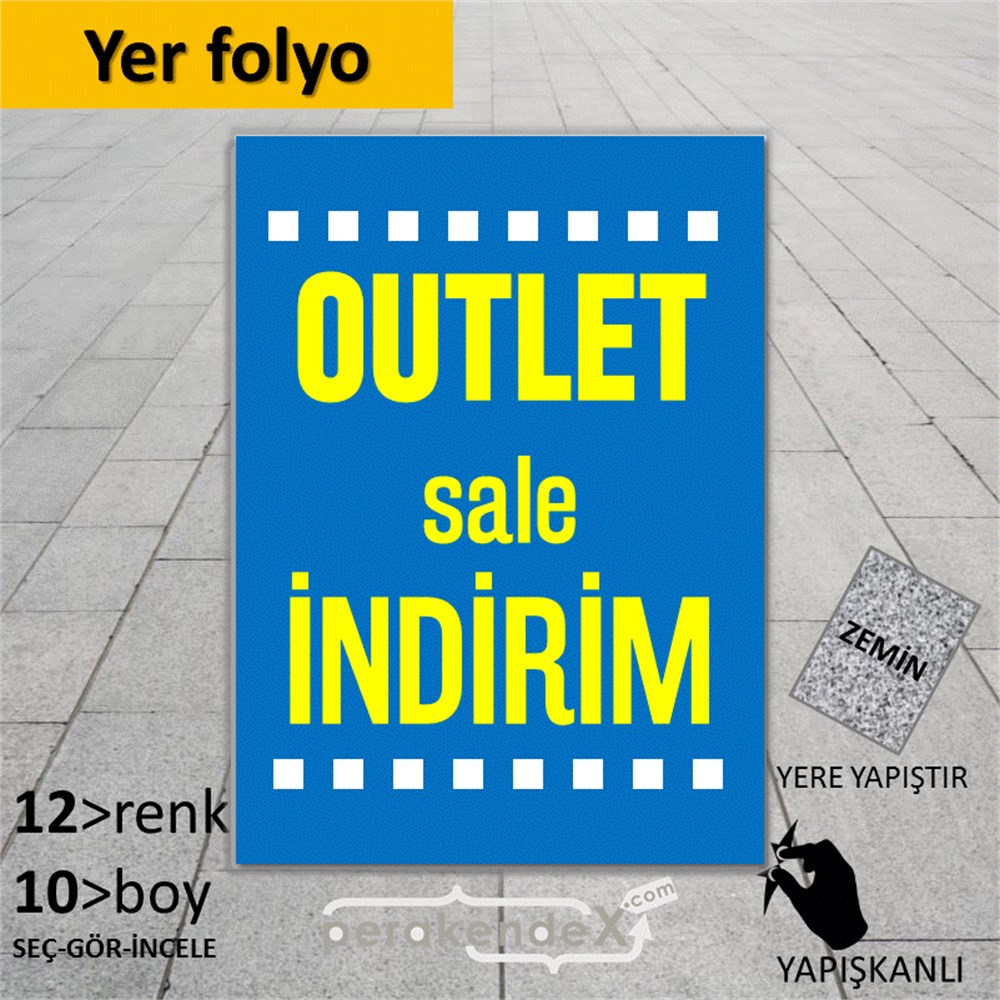 outlet sale indirim YER ZEMİNE YAPIŞIR -dikdörtgen,tek yön baskı