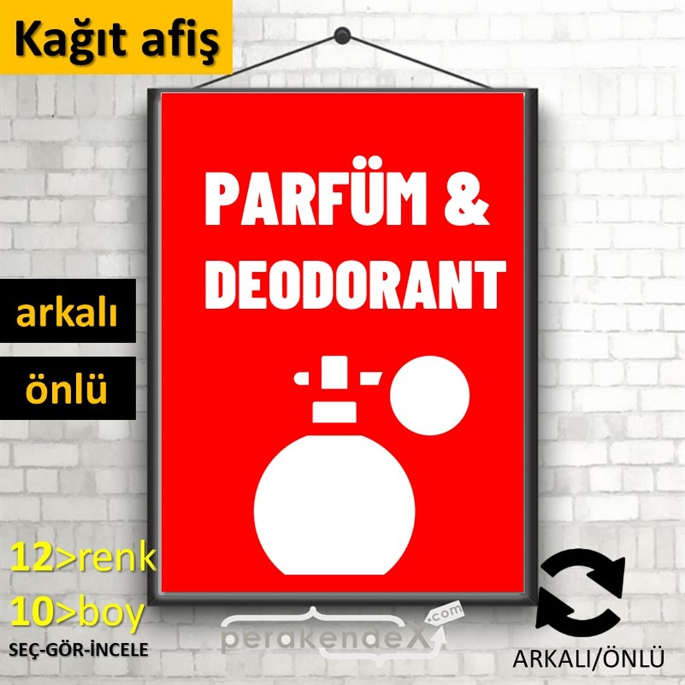 Parfüm Deodorant Çeşitleri KAĞIT POSTER,  AFİŞ -dikdörtgen,çift yön baskıkağıt poster,  afiş