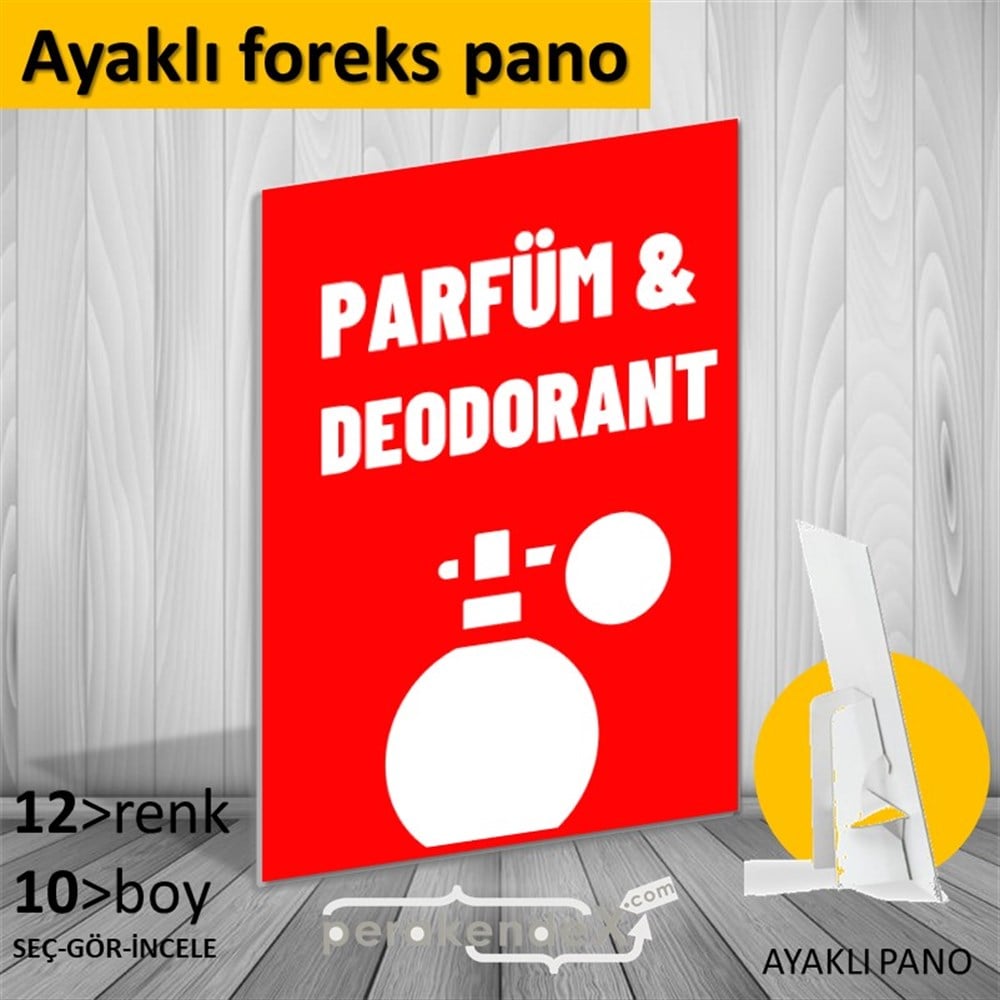 Parfüm Deodorant Çeşitleri KARTON AYAKLI POSTER,  PANO -dikdörtgen,tek yön baskıkarton ayaklı poster,  pano