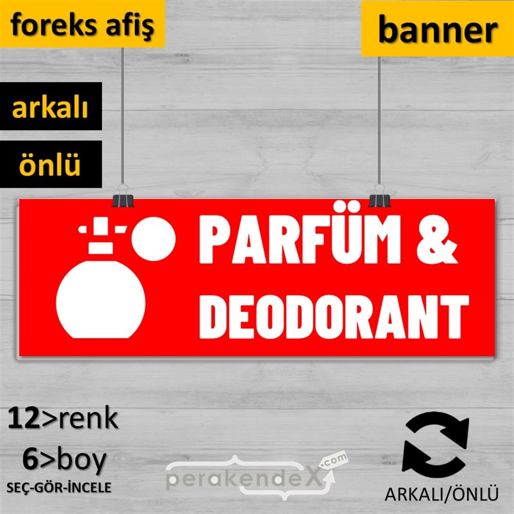 Parfüm Deodorant Çeşitleri SERT PLASTİK POSTER,  AFİŞ (BANNER) -dikdörtgen,çift yön baskısert plastik poster,  afiş