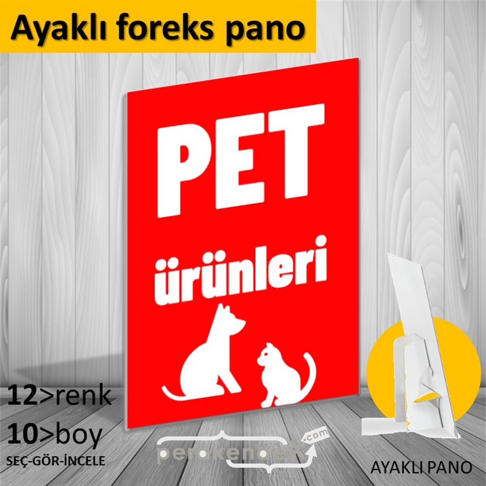 Pet Ürünleri Yazısı KARTON AYAKLI POSTER,  PANO -dikdörtgen,tek yön baskıkarton ayaklı poster,  pano