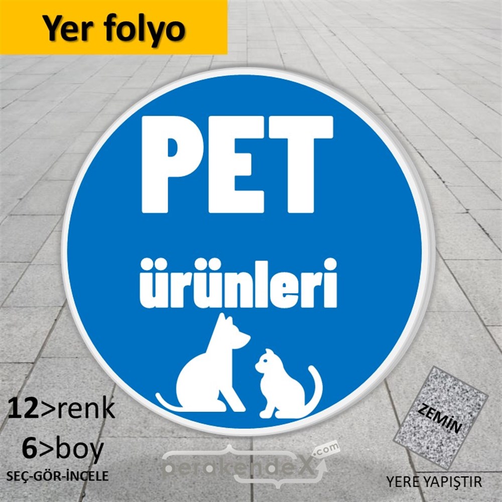 Pet Ürünleri Yazısı YER - ZEMİN FOLYO,  VİNİL -oval,tek yön baskıyer - zemin folyo,  vinil