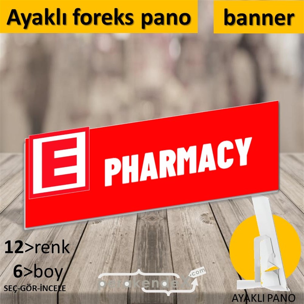 Pharmacy Yazısı KARTON AYAKLI POSTER,  PANO (BANNER) -dikdörtgen,tek yön baskıkarton ayaklı poster,  pano