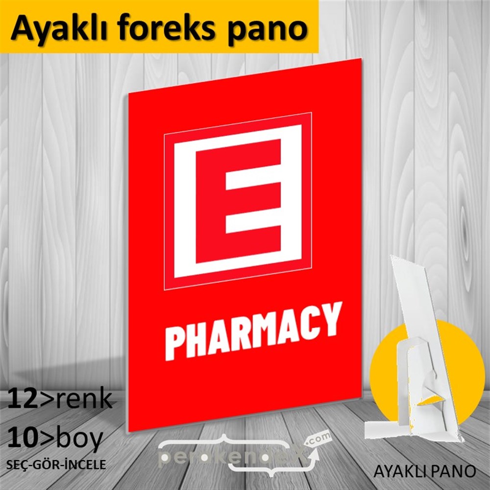 Pharmacy Yazısı KARTON AYAKLI POSTER,  PANO -dikdörtgen,tek yön baskıkarton ayaklı poster,  pano