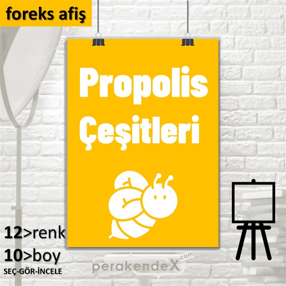 Propolis Çeşitleri Yazısı SERT PLASTİK POSTER,  AFİŞ -dikdörtgen,tek yön baskısert plastik poster,  afiş