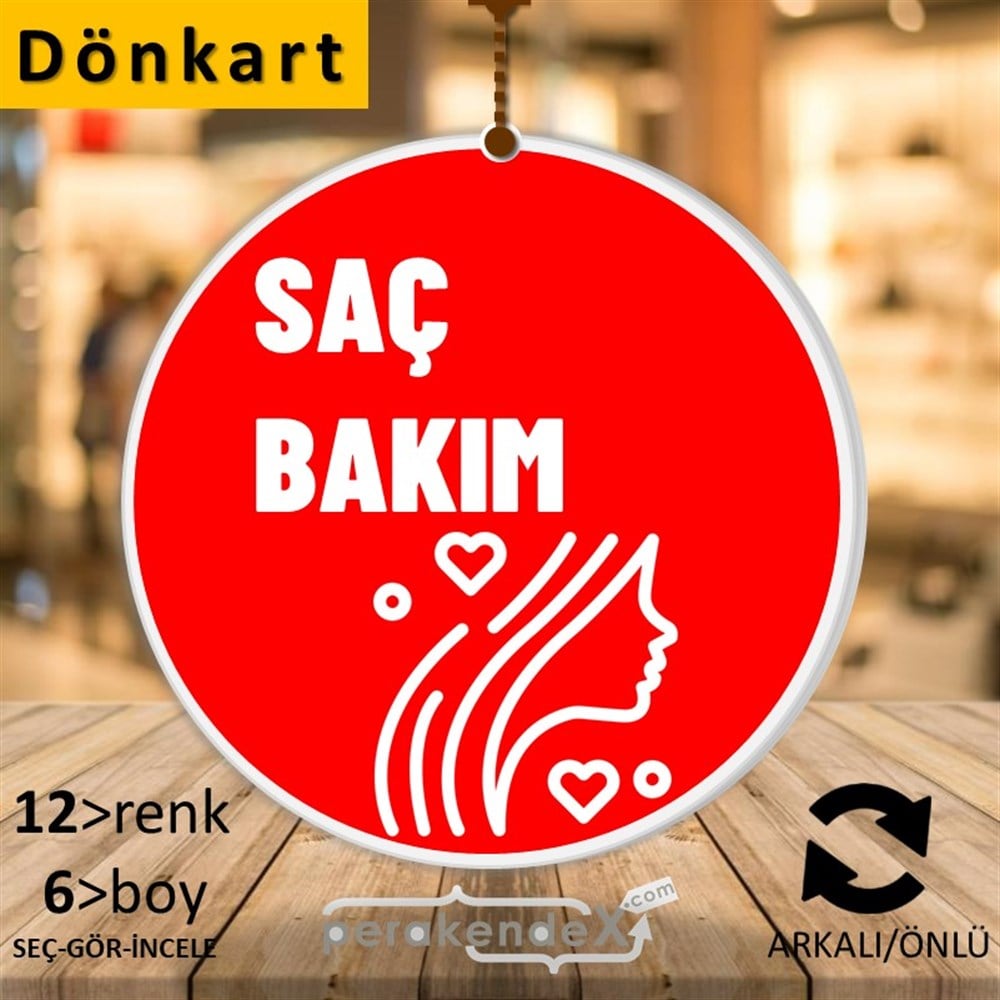 Saç Bakım Ürün Yazısı DÖNKART -oval,çift yön baskıdön-kart