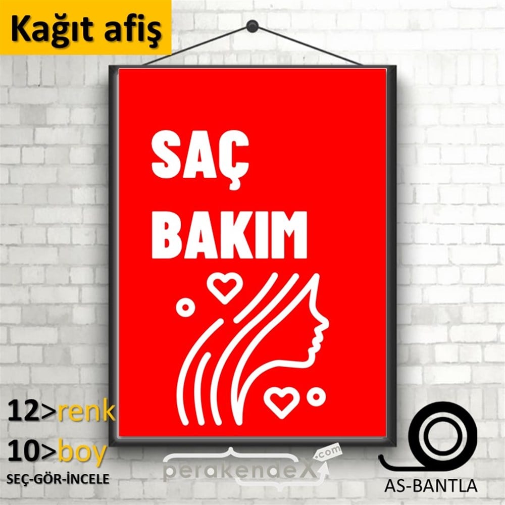 Saç Bakım Ürün Yazısı KAĞIT POSTER,  AFİŞ -dikdörtgen,tek yön baskıkağıt poster,  afiş