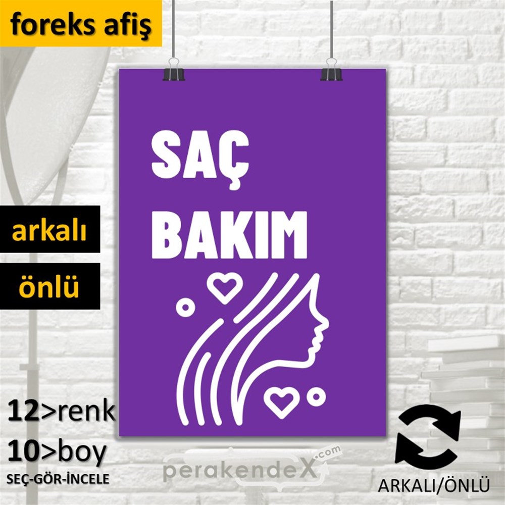 Saç Bakım Ürün Yazısı SERT PLASTİK POSTER,  AFİŞ -dikdörtgen,çift yön baskısert plastik poster,  afiş