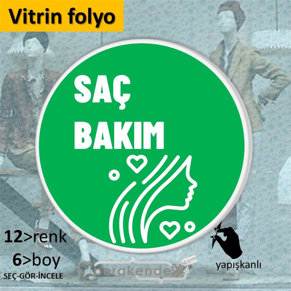 Saç Bakım Ürün Yazısı VİTRİN - CAM FOLYO,  VİNİL -oval,tek yön baskıvitrin - cam folyo,  vinil