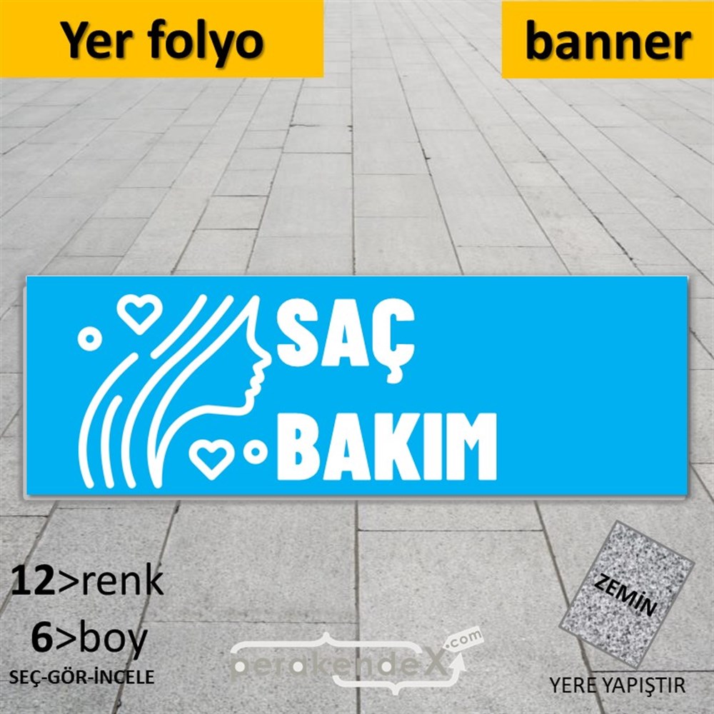 Saç Bakım Ürün Yazısı YER - ZEMİN FOLYO,  VİNİL (BANNER) -dikdörtgen,tek yön baskıyer - zemin folyo,  vinil