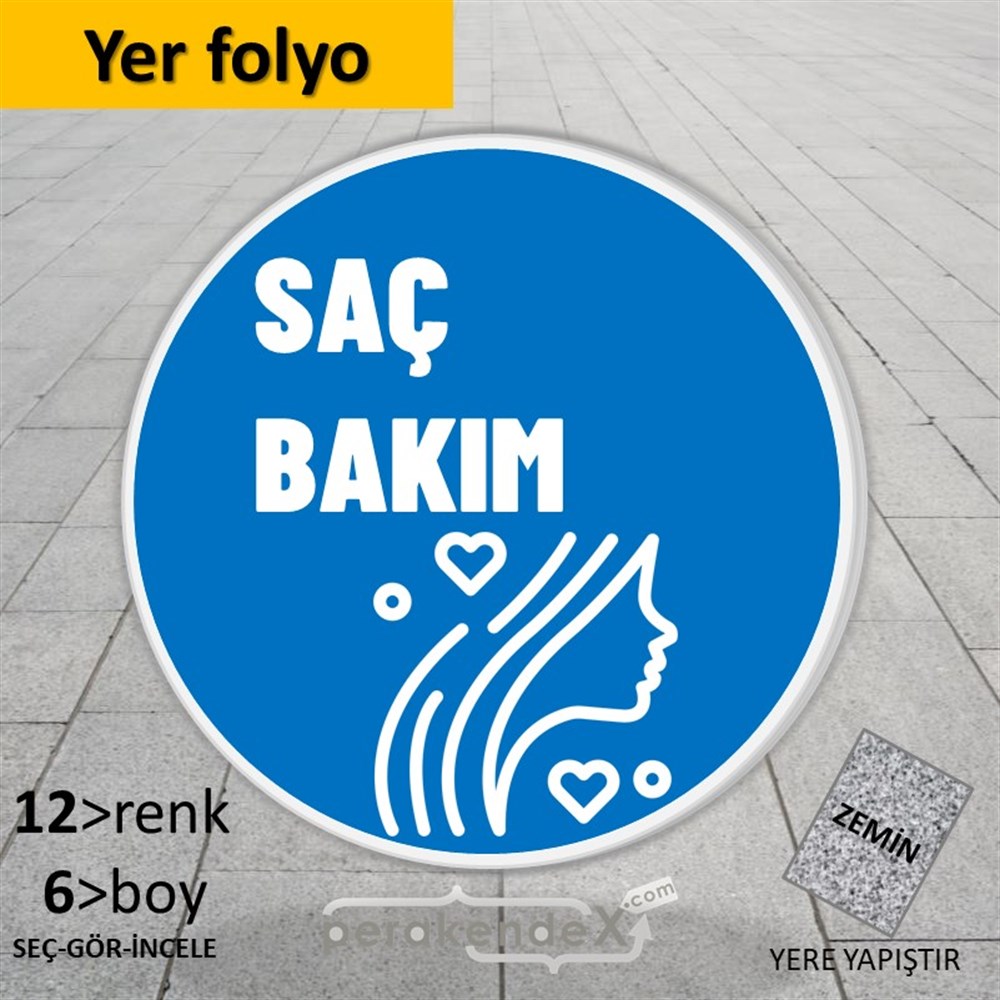 Saç Bakım Ürün Yazısı YER - ZEMİN FOLYO,  VİNİL -oval,tek yön baskıyer - zemin folyo,  vinil
