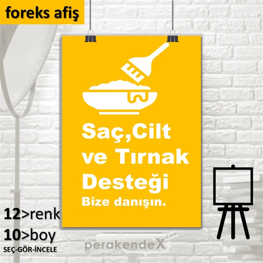 Saç,Cilt Ve Tırnak Desteği SERT PLASTİK POSTER,  AFİŞ -dikdörtgen,tek yön baskısert plastik poster,  afiş
