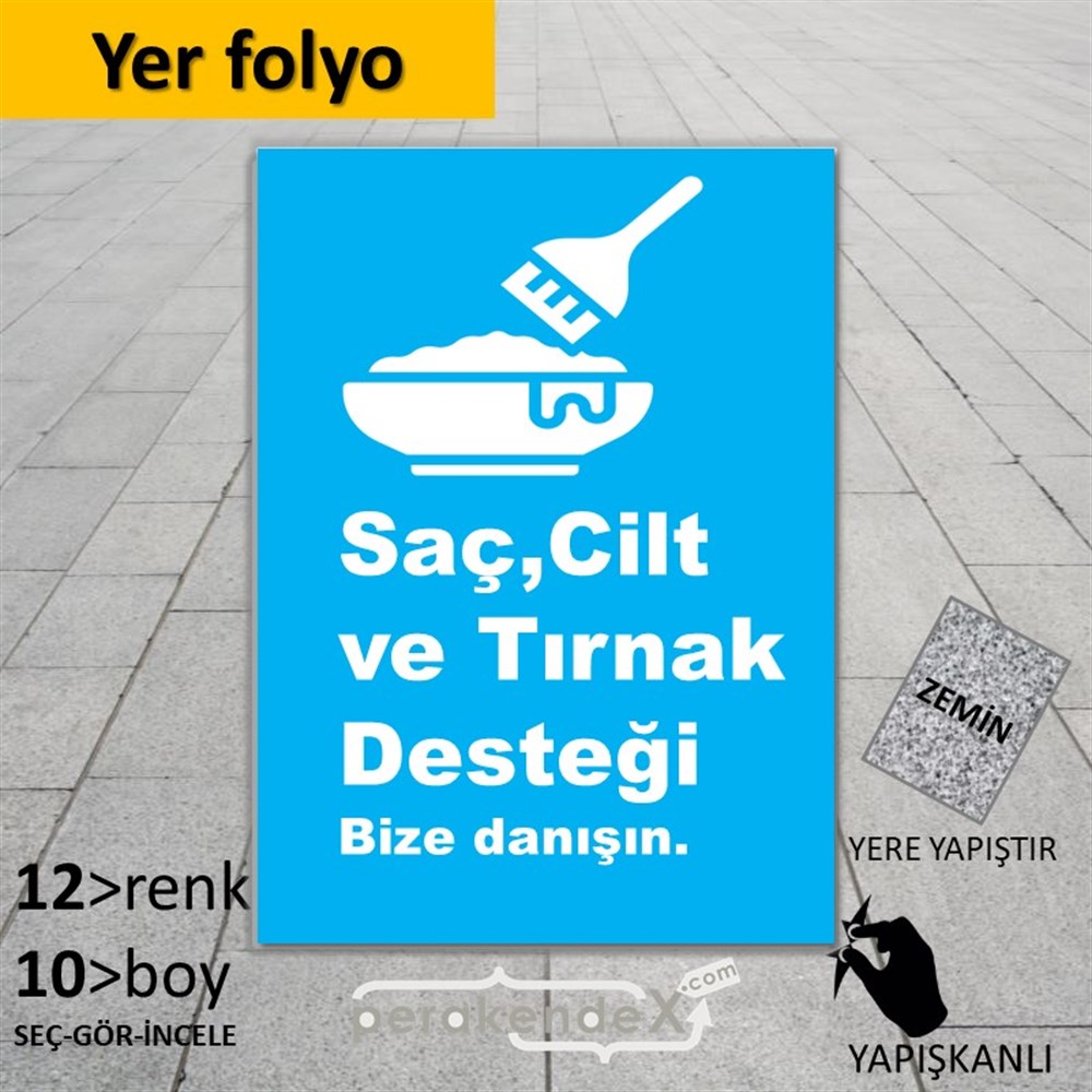 Saç,Cilt Ve Tırnak Desteği YER - ZEMİN FOLYO,  VİNİL -dikdörtgen,tek yön baskıyer - zemin folyo,  vinil