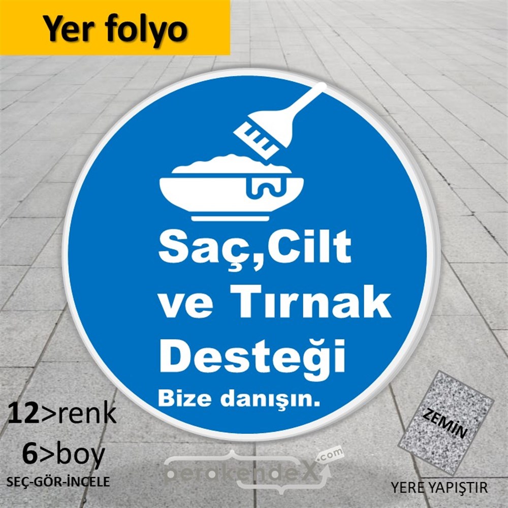 Saç,Cilt Ve Tırnak Desteği YER - ZEMİN FOLYO,  VİNİL -oval,tek yön baskıyer - zemin folyo,  vinil