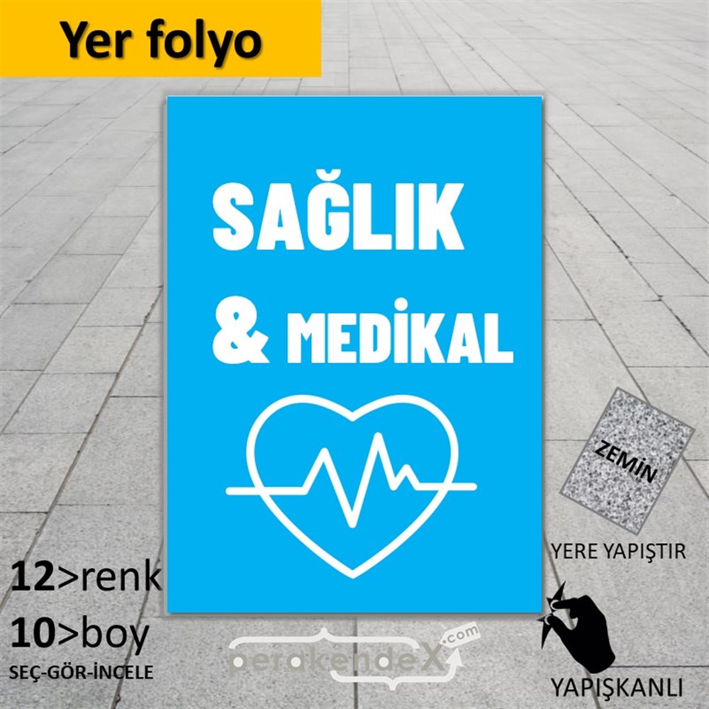 Sağlık Medikal Ürün Çeşitleri YER - ZEMİN FOLYO,  VİNİL -dikdörtgen,tek yön baskıyer - zemin folyo,  vinil
