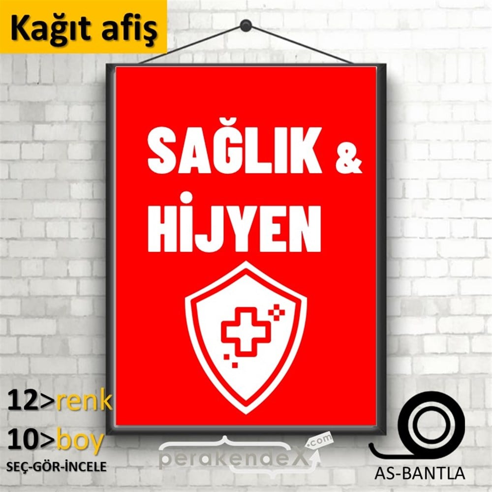 Sağlık Ve Hijyen Ürünleri KAĞIT POSTER,  AFİŞ -dikdörtgen,tek yön baskıkağıt poster,  afiş