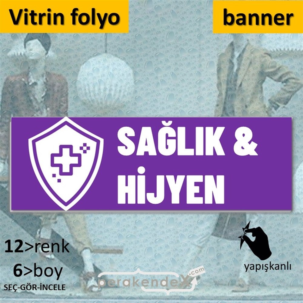 Sağlık Ve Hijyen Ürünleri VİTRİN, CAM FOLYO,  VİNİL (BANNER) -dikdörtgen,tek yön baskıvitrin - cam folyo,  vinil