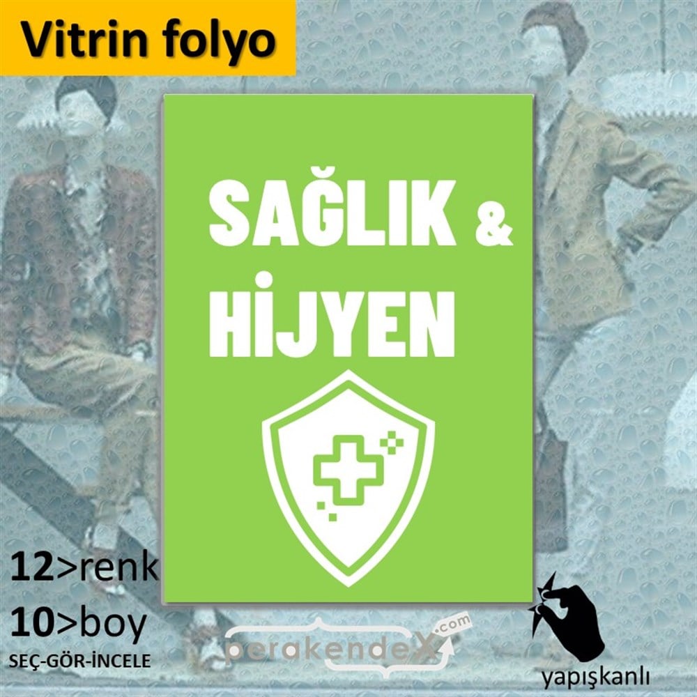 Sağlık Ve Hijyen Ürünleri VİTRİN - CAM FOLYO,  VİNİL -dikdörtgen,tek yön baskıvitrin - cam folyo,  vinil