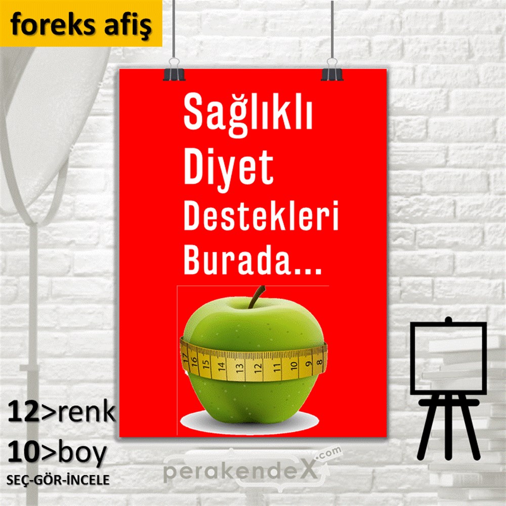 Sağlıklı Diyet Destekleri Burada SERT PLASTİK POSTER,  AFİŞ -dikdörtgen,tek yön baskı