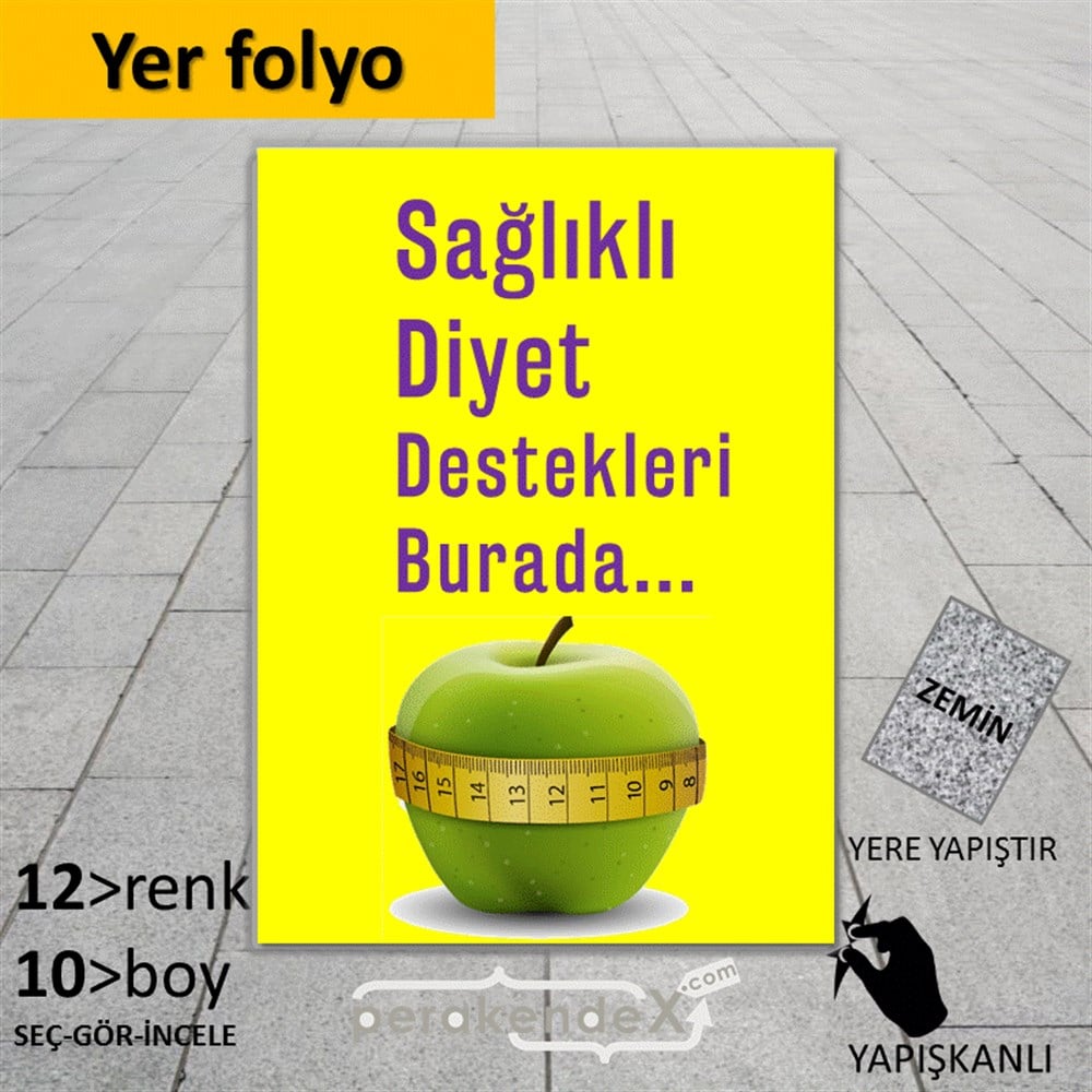 Sağlıklı Diyet Destekleri Burada YER - ZEMİN FOLYO,  VİNİL -dikdörtgen,tek yön baskı