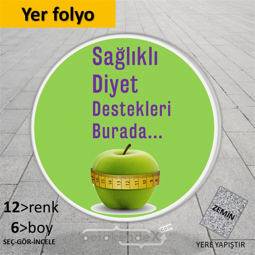 Sağlıklı Diyet Destekleri Burada YER - ZEMİN FOLYO,  VİNİL -oval,tek yön baskı