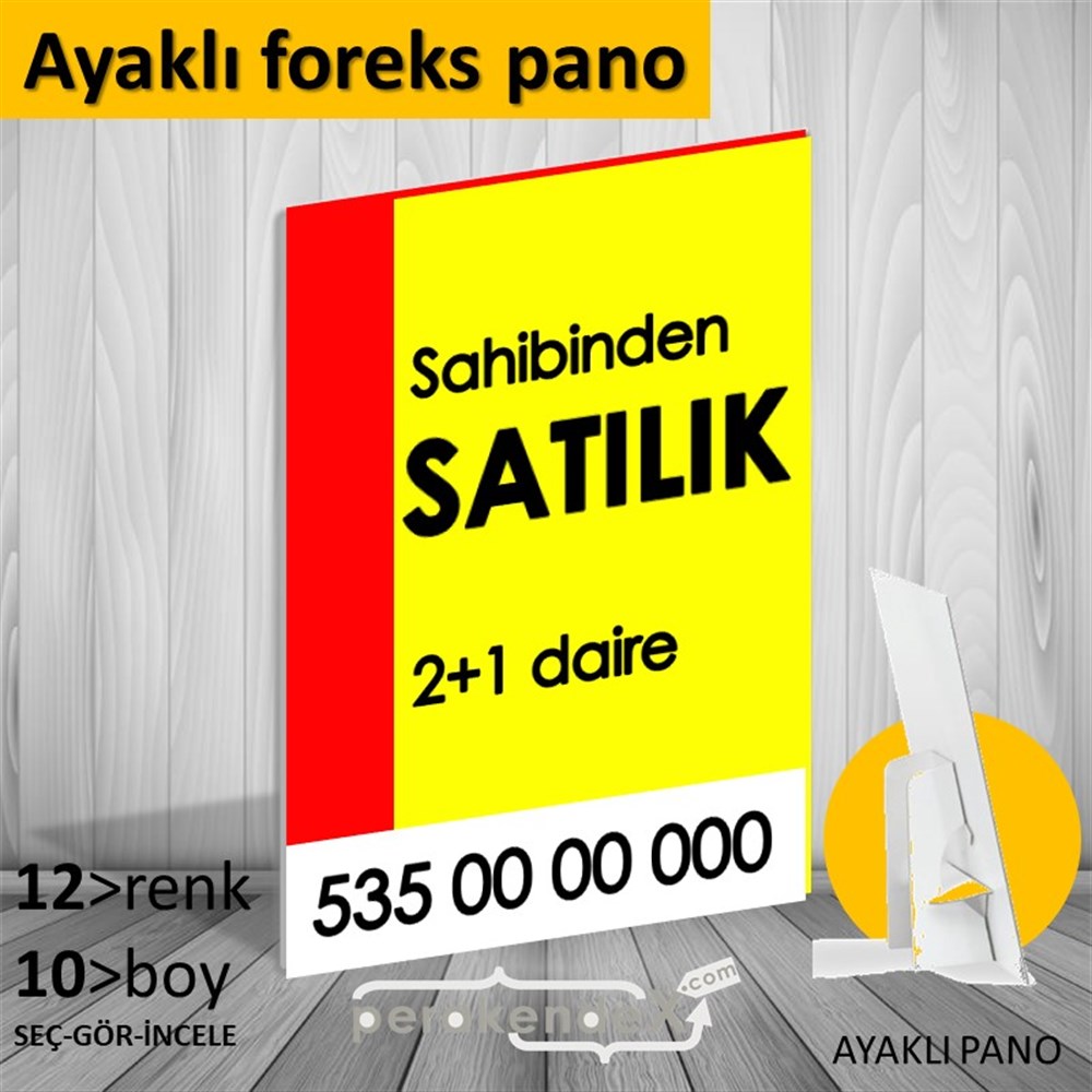 Sahibinden Satılık Yazısı 006 KARTON AYAKLI POSTER,  PANO -dikdörtgen,tek yön baskıkarton ayaklı poster,  pano