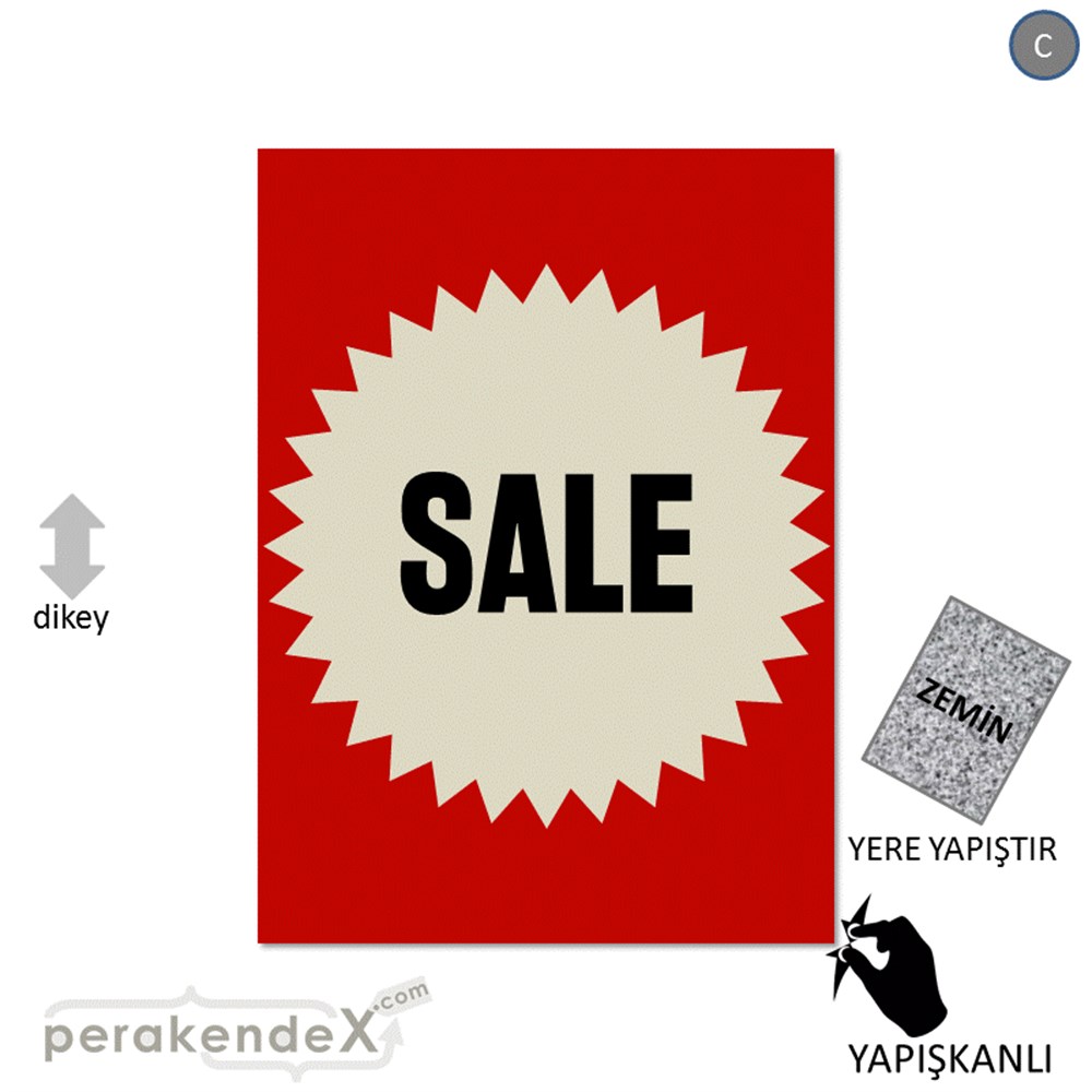 sale * YER ZEMİNE YAPIŞIR -dikdörtgen,tek yön baskı